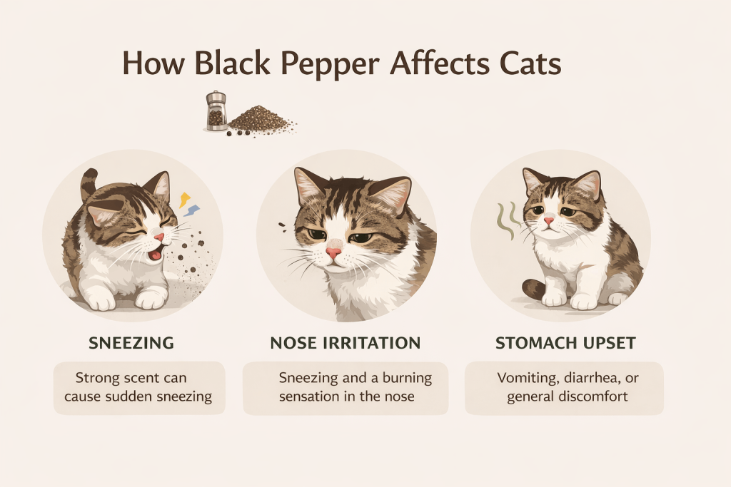 effects of black pepper on cats infographic