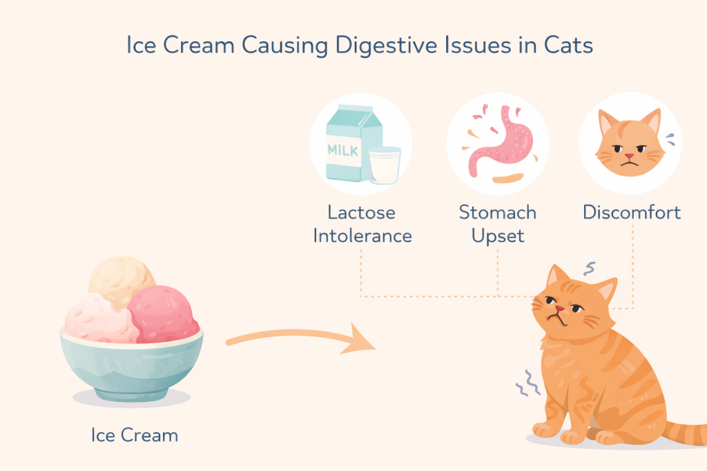 ice cream causing digestive issues in cats infographic