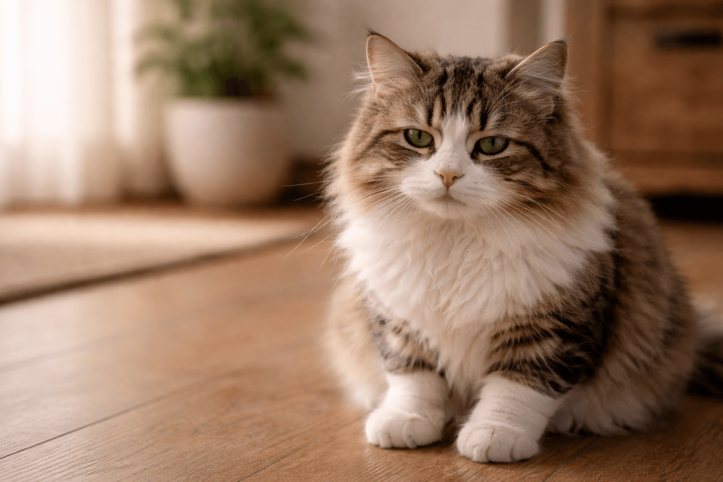 cat showing signs of illness or lethargy after eating lizard